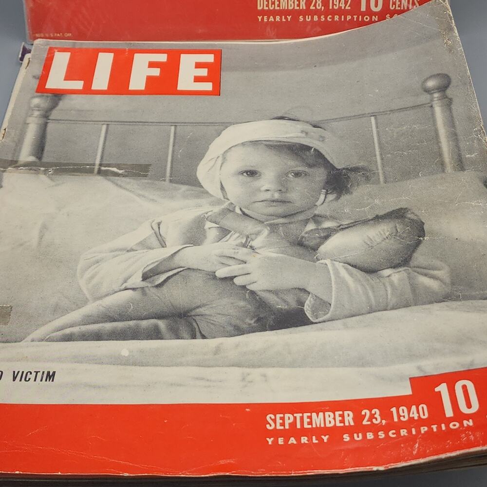 Life Magazines 1940, 1942 & 1962 Lot of 3 Magazines, War Time Vintage
